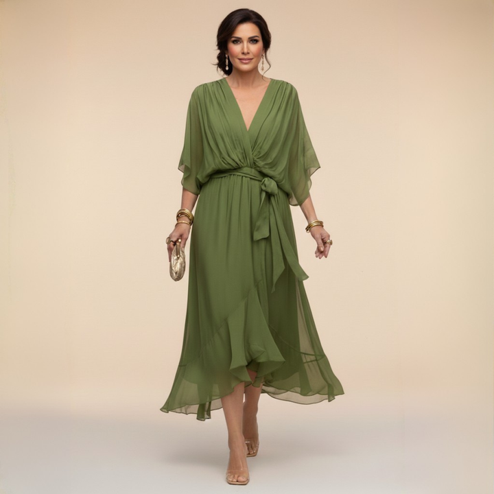Monica | Timeless Grace V-Neck Dress