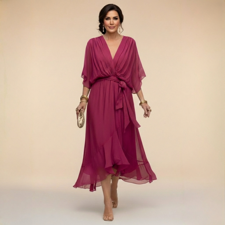 Monica | Timeless Grace V-Neck Dress