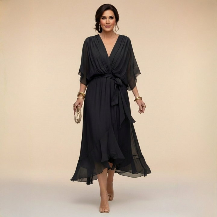 Monica | Timeless Grace V-Neck Dress