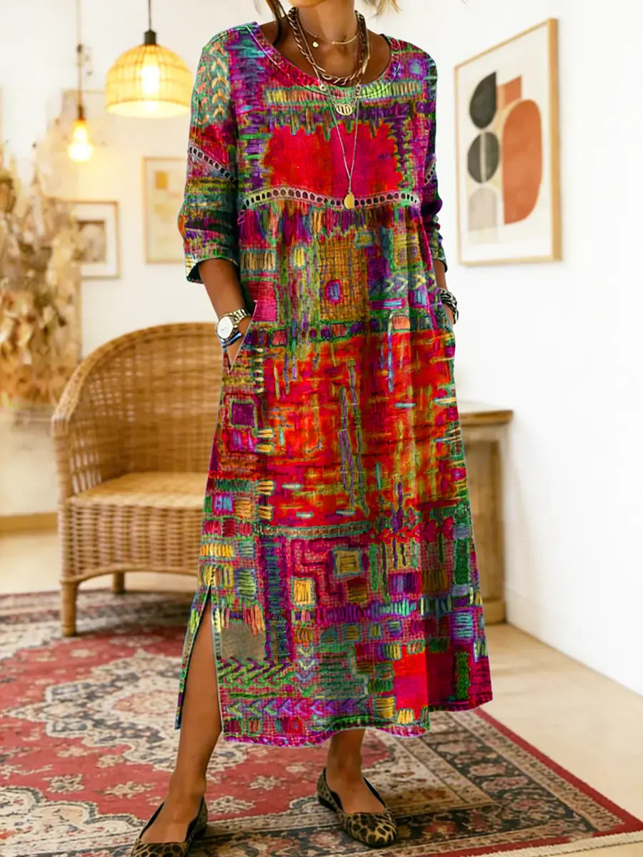 The Isla | Denim Patchwork Dress