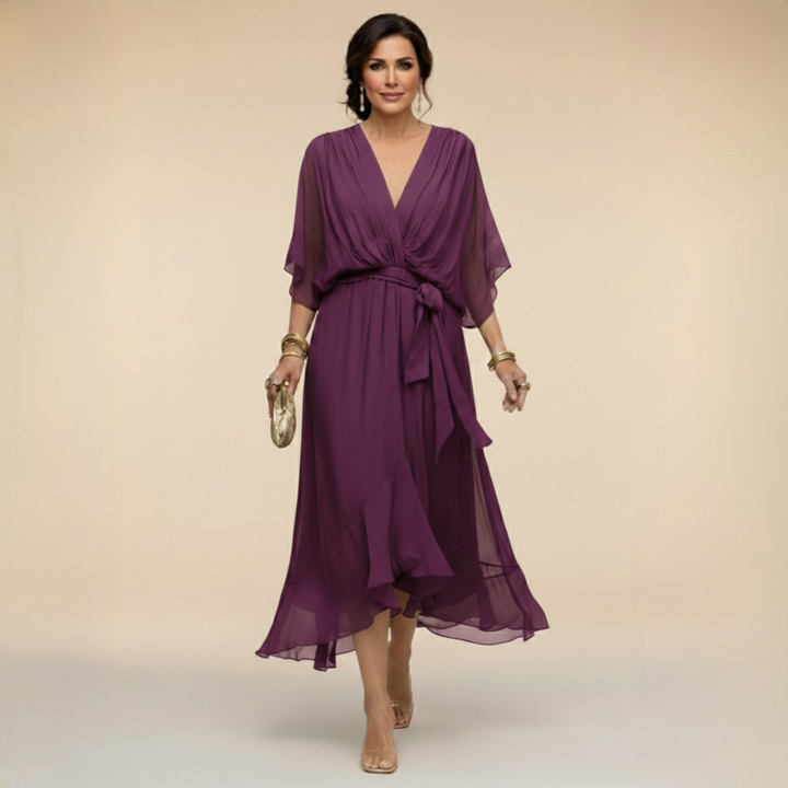 Monica | Timeless Grace V-Neck Dress