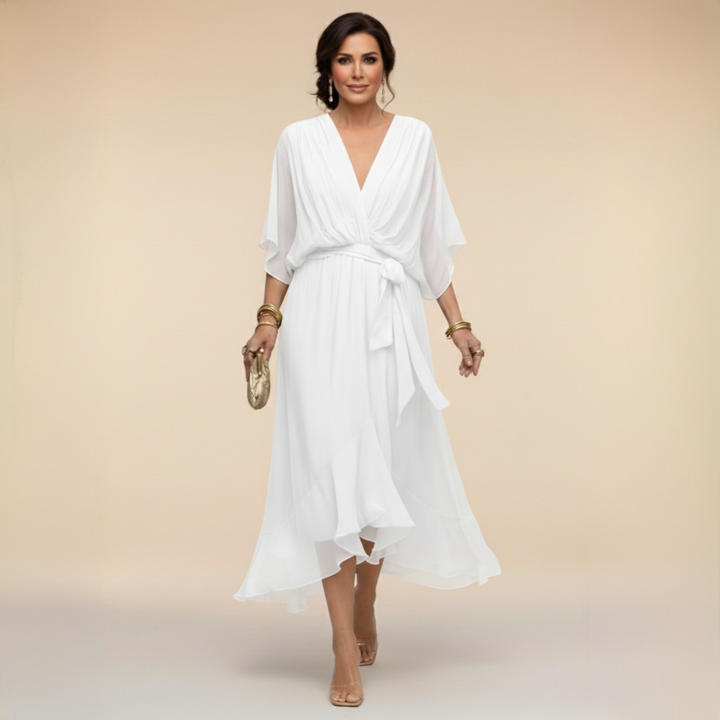 Monica | Timeless Grace V-Neck Dress