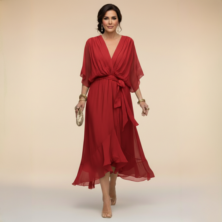 Monica | Timeless Grace V-Neck Dress