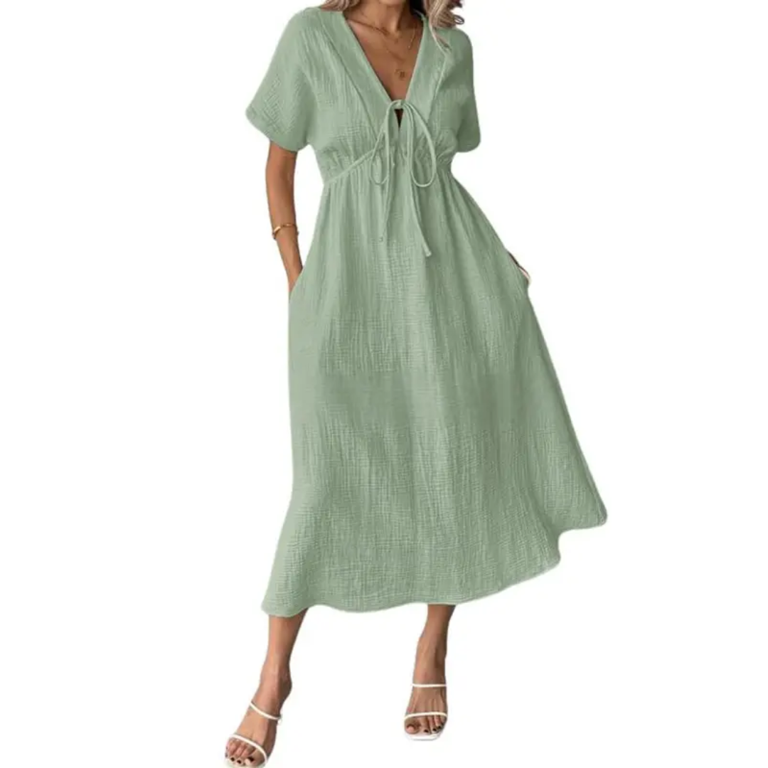 ANNE – Relaxed V-Neck Maxi Dress