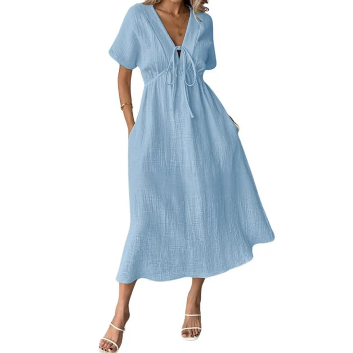 ANNE – Relaxed V-Neck Maxi Dress