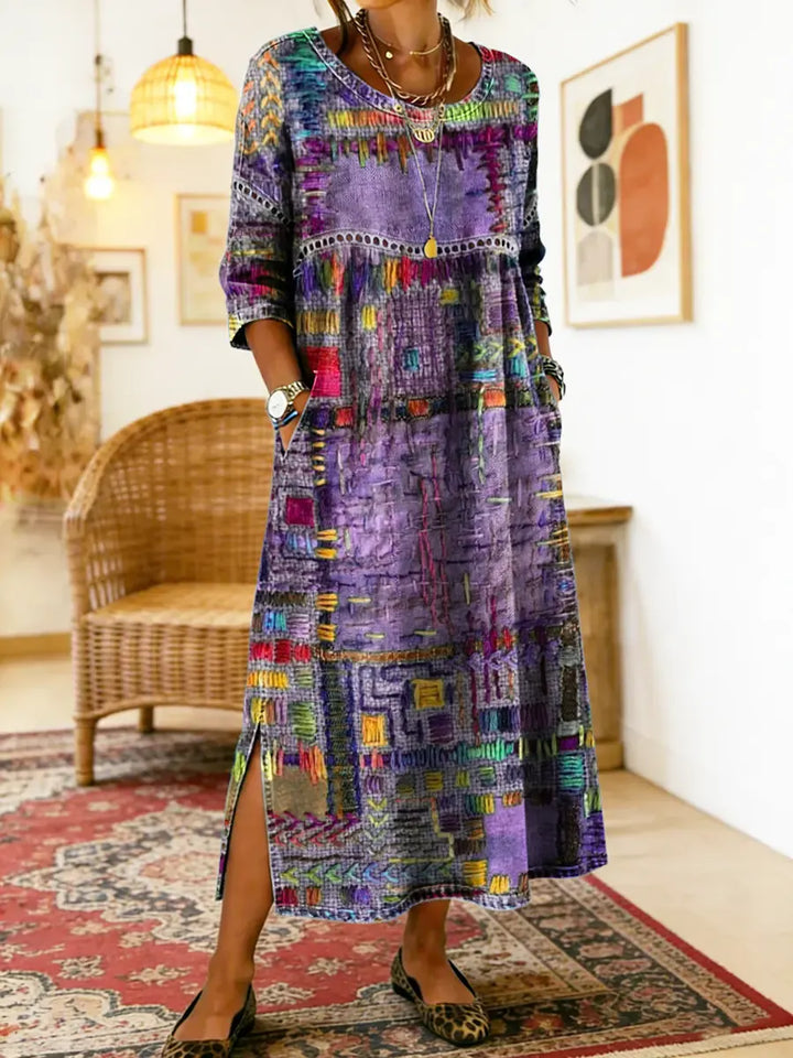 The Isla | Denim Patchwork Dress