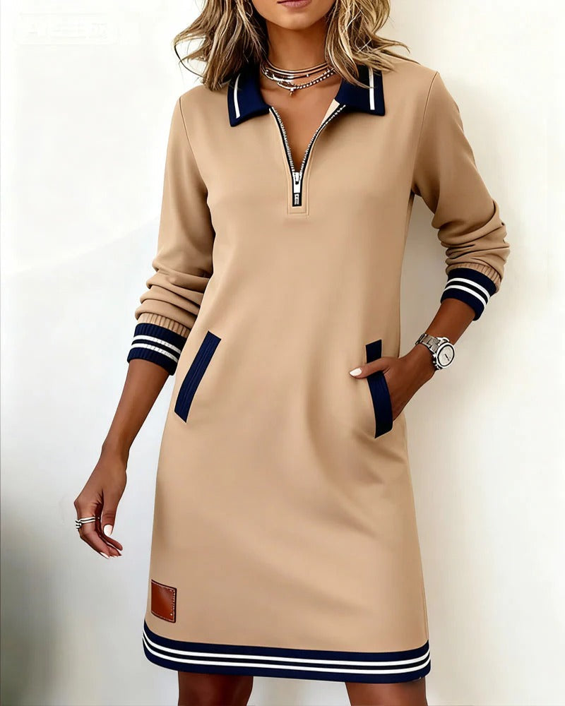 Annie | Chic Long Sleeve Cotton Dress
