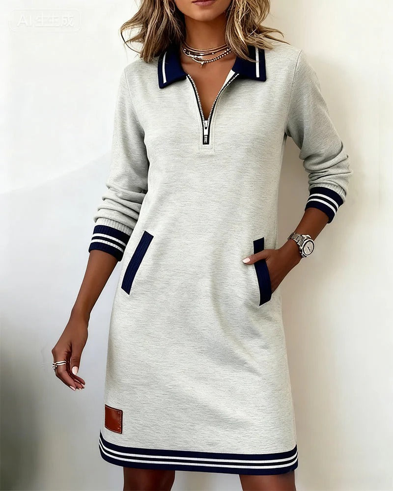 Annie | Chic Long Sleeve Cotton Dress